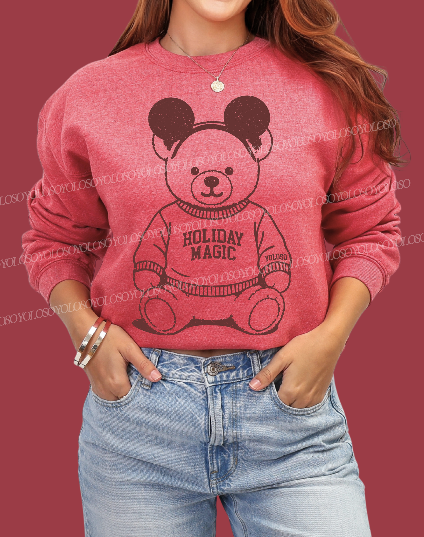 Red Holiday Bear Crew