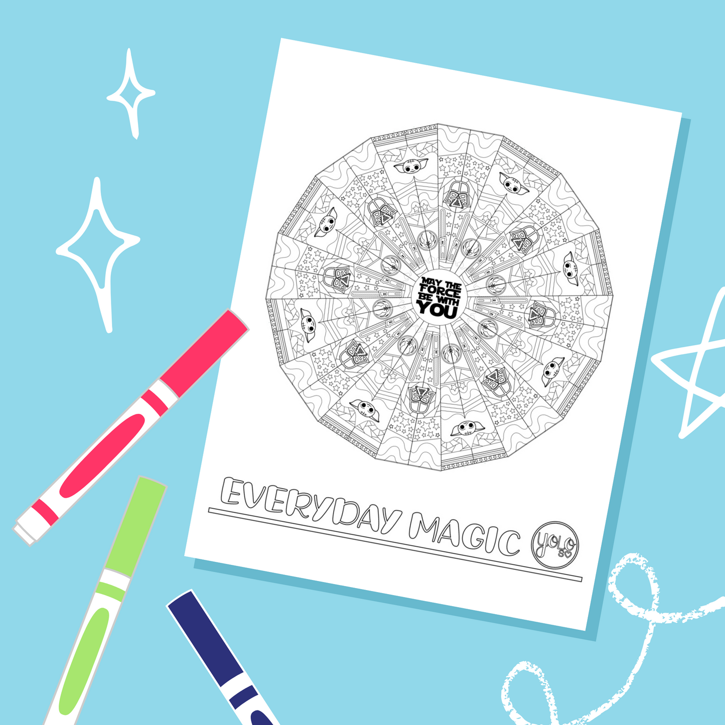 "May the Force be with You" Coloring Mandala (Digital Download)