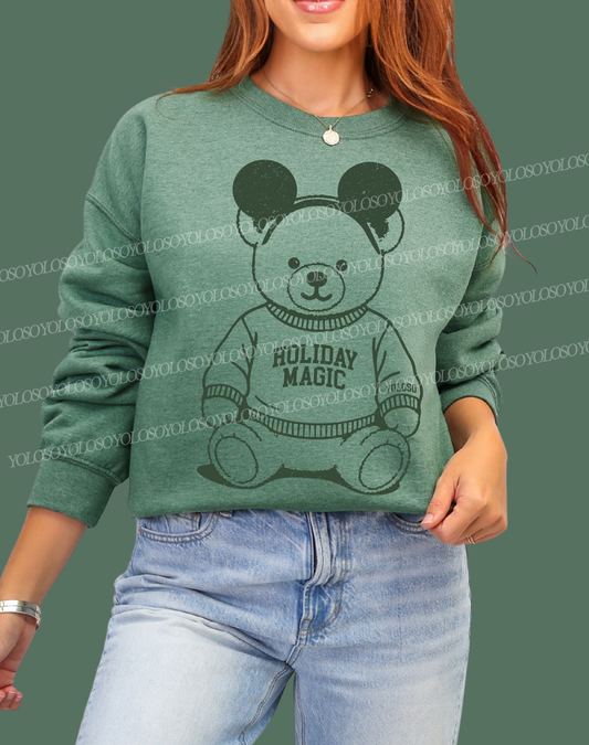 Green Holiday Bear Crew