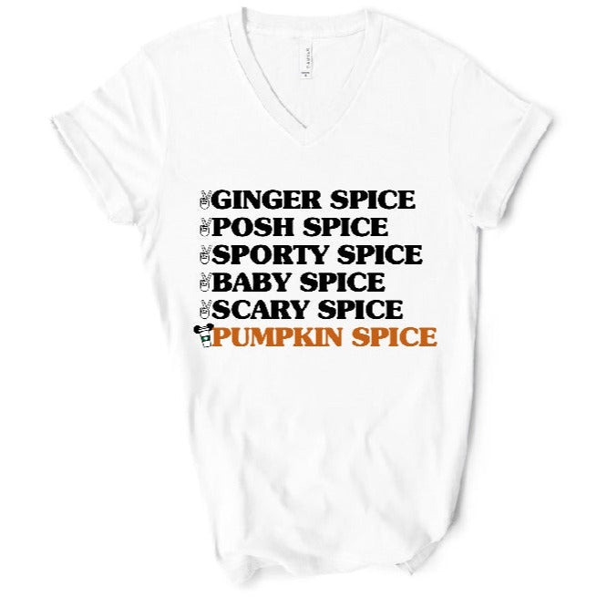 Pumpkin Spice V-neck tee