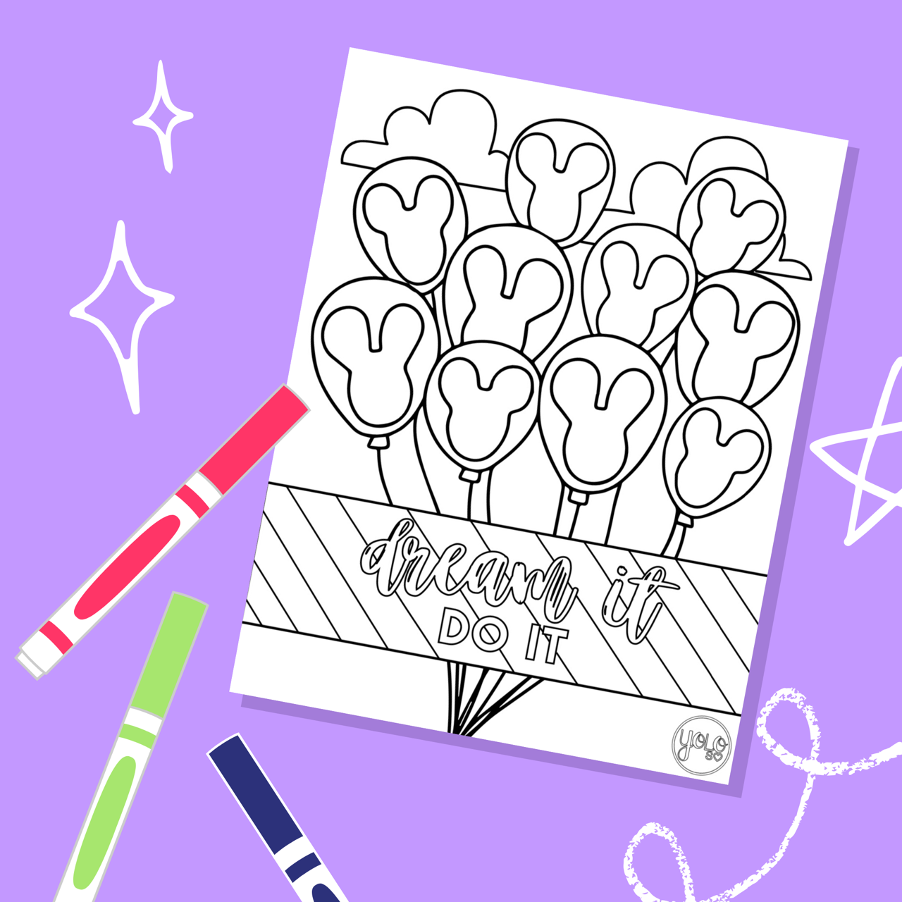 "Dream It Do It" Coloring Page (Digital Download)